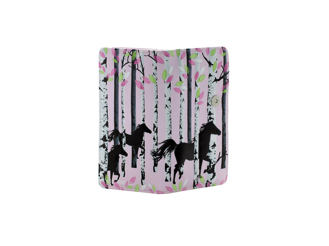 Shagwear Forest Horse Large Pink Zipper Wallet