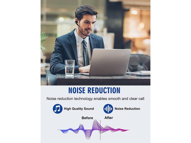 DECHOYECHO Bluetooth Headset V5.1, Wireless Headset with Battery Display Charging Case, Bluetooth Earpiece with Noise Canceling Mic for Driving,...
