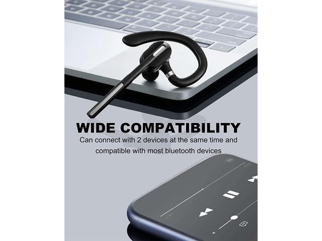 DECHOYECHO Bluetooth Headset V5.1, Wireless Headset with Battery Display Charging Case, Bluetooth Earpiece with Noise Canceling Mic for Driving,...