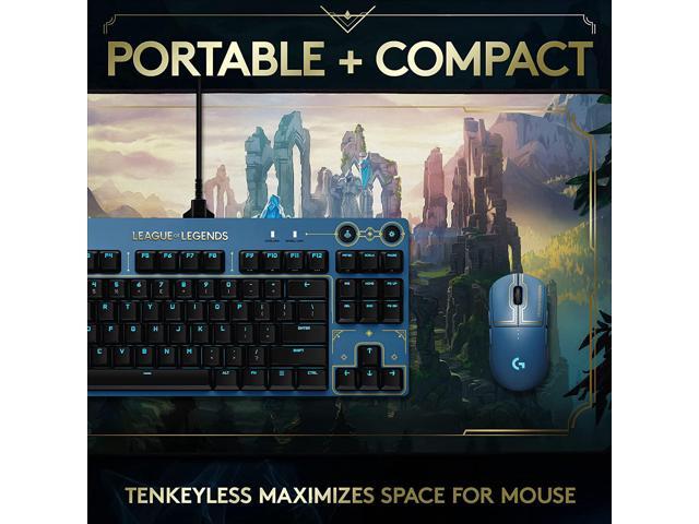 Logitech G PRO Mechanical Gaming Keyboard - Ultra-Portable Tenkeyless Design, Detachable USB Cable, LIGHTSYNC RGB Backlit Keys, Official League of...
