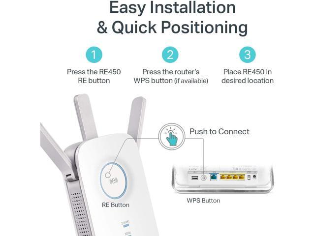 TP-Link AC1750 WiFi Extender (RE450), PCMag Editor's Choice, Up to 1750Mbps, Dual Band WiFi Repeater, Internet Booster, Extend WiFi Range further