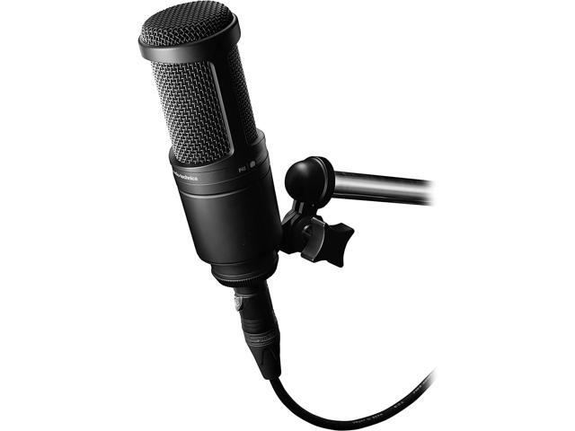 Audio-Technica AT2020 Cardioid Condenser Studio XLR Microphone, Ideal for Project/Home Studio Applications,Black