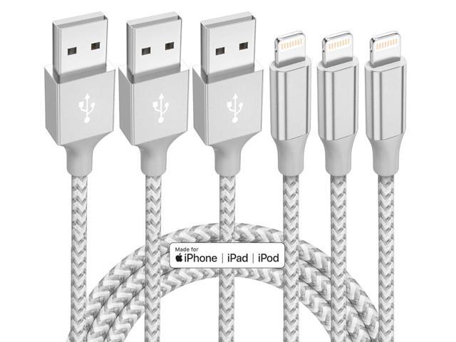 KEHIPI iPhone Charger Fast Charging Cord 3 Pack 10 FT Apple MFi Certified Lightning Cable Nylon Braided iPhone Charger Cord Compatible with iPhone...