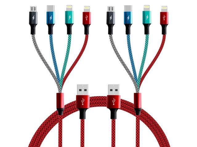 KEHIPI Multi Charging Cable 4A, Multi Charger Cable Nylon Braided 4 in 1 Charging Cord Multi USB Cable Fast Charging Cord with iP/Type C/Micro USB...