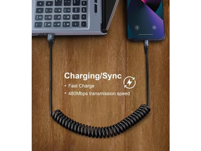 KEHIPI iPhone Charger Cable 6FT for Car, Coiled Lightning Cable 2 Pack 6 Feet Lightning Cord Compatible with iPhone14 13/12/11 Pro Max/XS...