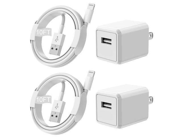 KEHIPI iPhone Charger,Extra Long 2 Pack 10FT Lightning Cable Cube i Phone 12 Charger Charging Transfer Cord Cable with USB Plug for iPhone...