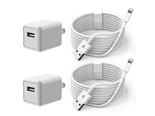 KEHIPI iPhone Charger Cord 6FT, 2 Pack Lightning Cable Cube Phone Charging Transfer Cord Cable USB Plug Wall Charger Block Travel Adapter for...
