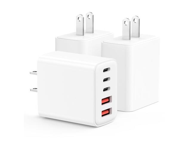 KEHIPIUSB C Wall Charger 3Pack, 50W USB C Fast Charger Block, 5-Port PD Power Adapter + QC Wall Plug Multiport Type C Charging Block Cube...