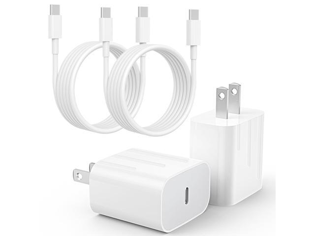 KEHIPI 20W USB C Fast Charger Compatible with iPhone 16/16 Plus/ 16 Pro Max/ 15/ iPad Pro, 2Pack PD USB C Charger Block with 6FT Type C to C Cable