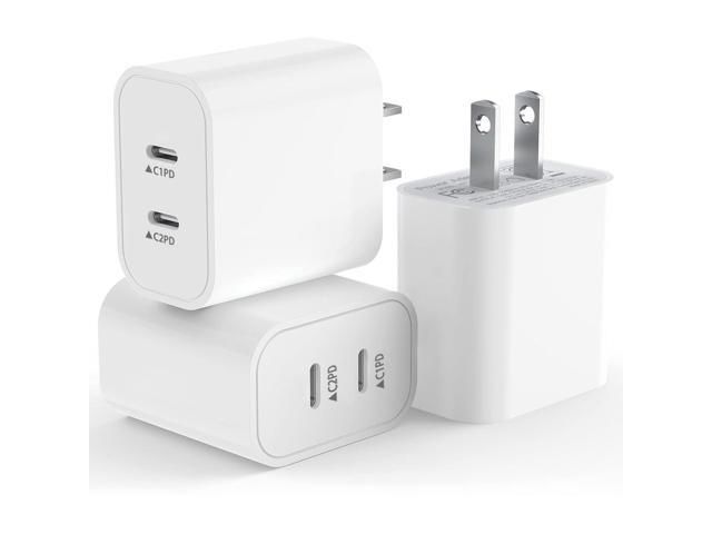 KEHIPI USB C Fast Charger Block,USB C Charging Block 3-Pack Type C 2in1 Dual Ports Plug Wall Charger,Fast TypeC Charger for iPhone 17/17 Pro/17 Pro...