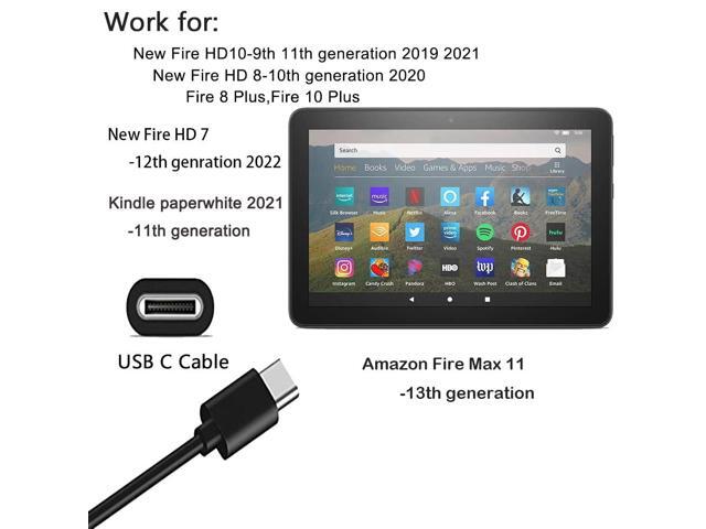 KEHIPI 5A Fast USB-C 10ft-2Pack Extra Long Charging Cables - Compatible with Fire HD 8/10/10 Plus, Paperwhite 11th Gen, Fire Max 11, Kids Pro