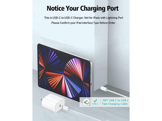 KEHIPI 10FT iPad Charger Cord, 20W USB C Fast Charger with Long Charging Cable for iPad Pro 13/12.9/11 inch, iPad 10th Generation,iPad A16 11th...