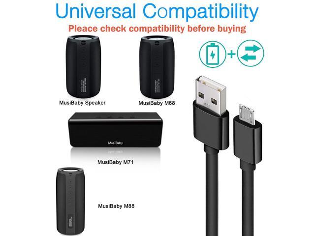 KEHIPI Replacement Charger Charging Cord Cable for MusiBaby Speaker, MusiBaby M68, M71, M88 Charger Power Cable Cord (5FT)