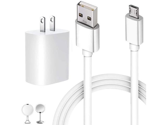 KEHIPI Replacement Charger Adapter Micro USB Charging Cord Cable for Simplehuman 5 inch & 8 inch Round Sensor Makeup Mirror (5FT)