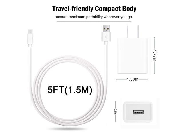 KEHIPI Replacement Charger Adapter Micro USB Charging Cord Cable for Simplehuman 5 inch & 8 inch Round Sensor Makeup Mirror (5FT)
