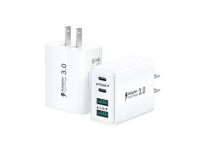 KEHIPI USB C Wall Charger, 4-Pack 40W 4-Port Type C Fast Charging Block Dual Port USBC Power Adapter + QC Multiport Wall Plug Multi Charger Block...