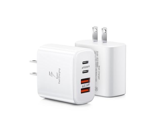 KEHIPI USB C Charger Block,2-Pack 40W 4-Port USB C Wall Charger Fast Charging Dual Port PD Power Adapter+QC Double Wall Plug Multiport Type C Brick...
