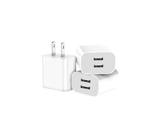 KEHIPI 3 Pack USB Wall Charger, Dual Port Plug Adapter for Wall Outlet Charging Block, USB Power Adapter for iPhone 14/13/12/11 Pro/Pro Max,...