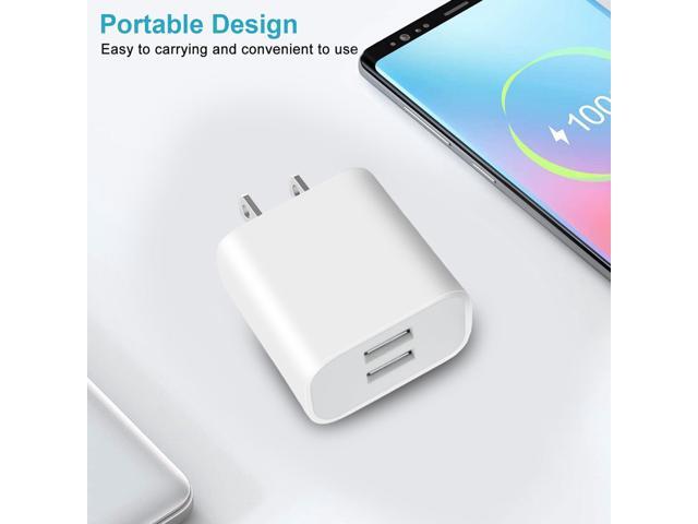 KEHIPI 3 Pack USB Wall Charger, Dual Port Plug Adapter for Wall Outlet Charging Block, USB Power Adapter for iPhone 14/13/12/11 Pro/Pro Max,...