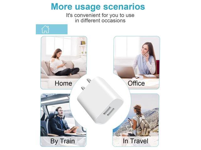KEHIPI 3 Pack USB Wall Charger, Dual Port Plug Adapter for Wall Outlet Charging Block, USB Power Adapter for iPhone 14/13/12/11 Pro/Pro Max,...