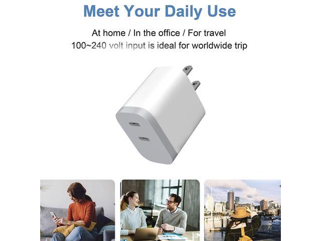KEHIPI Dual-Port USB C Charging Block, Fast USB C Charger, USB Wall Adapter, Mobile Power Block is Suitable for iPhone 16/16e/16 Plus/16 Pro/16 Pro...