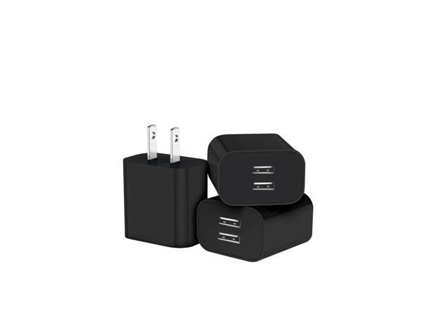 KEHIPI 3 Pack USB Wall Charger, Dual Port Plug Adapter for Wall Outlet Charging Block, USB Power Adapter for iPhone 14/13/12/11 Pro/Pro Max,...