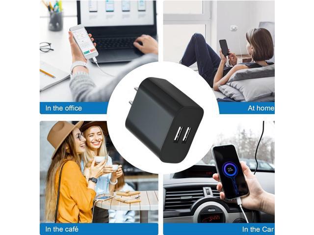 KEHIPI 3 Pack USB Wall Charger, Dual Port Plug Adapter for Wall Outlet Charging Block, USB Power Adapter for iPhone 14/13/12/11 Pro/Pro Max,...