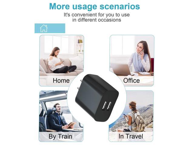 KEHIPI 3 Pack USB Wall Charger, Dual Port Plug Adapter for Wall Outlet Charging Block, USB Power Adapter for iPhone 14/13/12/11 Pro/Pro Max,...