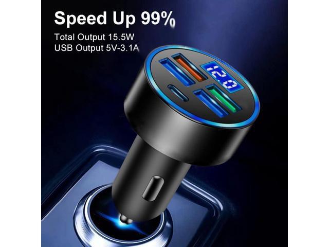 KEHIPI Car Charger, Five USB Port Cigarette Lighter Adapter, Fast Charging car Charger, car Accessories Suitable for...