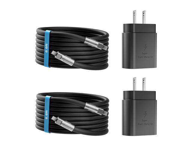 KEHIPI 2Pack 25W USB C Charger Block,Compatible with Samsung Super Fast Type C Charger with 6.6FT Fast Charger USB C Cord for iPhone 15/16/Android...