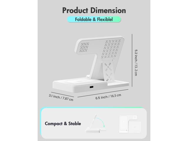 KEHIPI Wireless Charger Charging Station: 3 in 1 Charger Stand for Apple Multiple Devices Product for iPhone 16 15 14 Pro Max 13 12 11 for Watch 10...