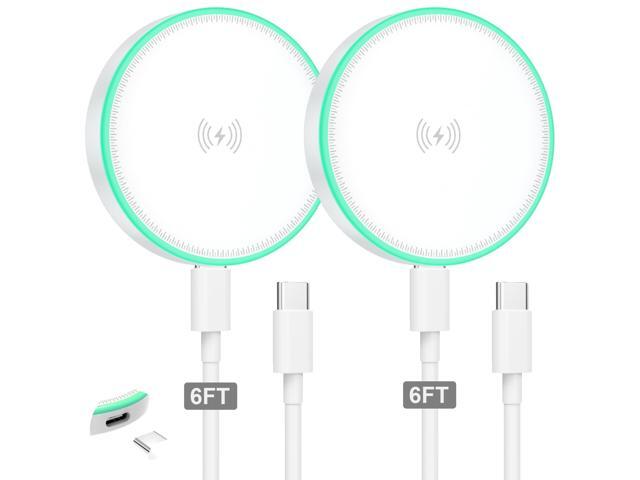 KEHIPI MagSafe Charger 2Pack 15W Magnetic Wireless Charger Fast Charging Pad with 6FT USB C to USB C Cable Compatible with iPhone 17/16/15/14/13/12...