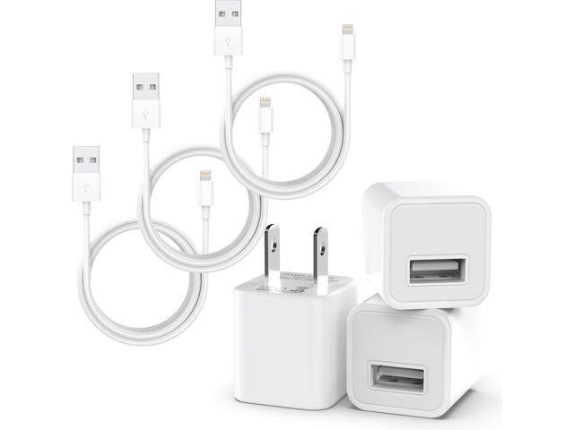 KEHIPI iPhone Charger Cable,3Pack (MFi Certified) Data Sync Charging Cords with 3Pack USB Wall Charger Travel Plug Adapter Compatible with iPhone...