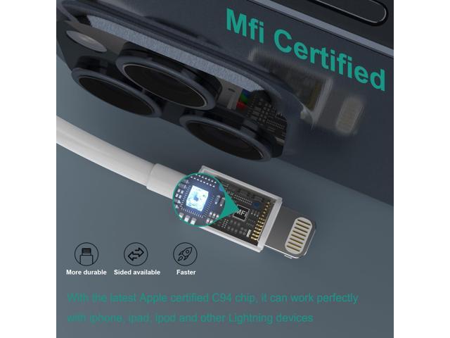 KEHIPI iPhone Charger Cable,3Pack (MFi Certified) Data Sync Charging Cords with 3Pack USB Wall Charger Travel Plug Adapter Compatible with iPhone...