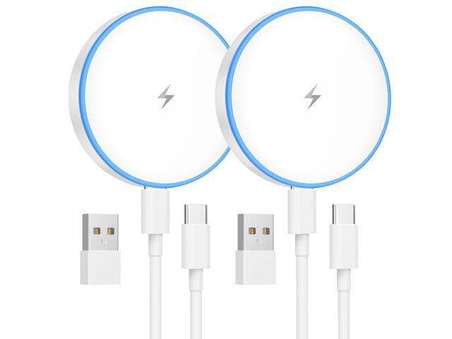 KEHIPI Magnetic Charger 2 Pack 15W Magnetic Wireless Charger Fast Charging Pad Compatible with iPhone 17/16/15/14/13/12 Series & AirPods 3/2/Pro...
