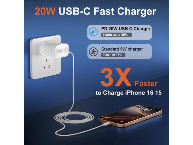 KEHIPI iPhone 17 16 Charger Fast Charging, 20W iPhone 17 16 Pro Max USB C Fast Charger Block with 10FT Long Type C Fast Charging Cable for iPhone...