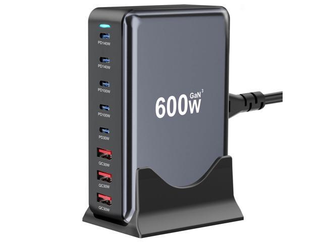 KEHIPI 600W Fast USB C GaN Pro Charger Block,8 Port Charging Station,Dual 140W PD3.1 PPS Fast Charging Station for Multiple Devices Laptop Wall...