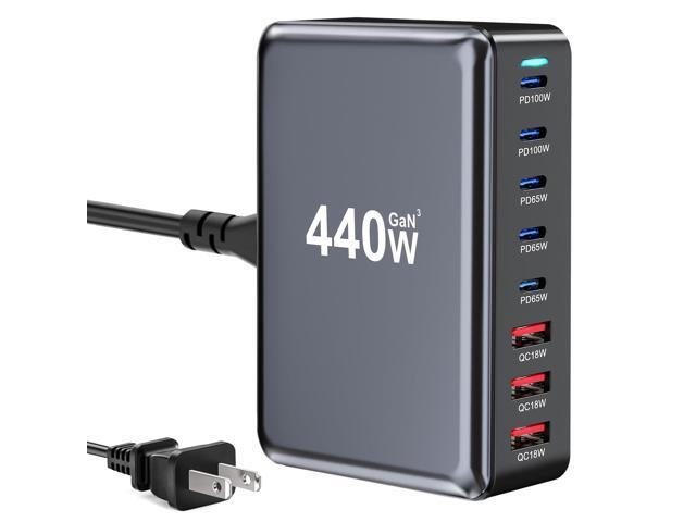 KEHIPI 440W Fast USB C GAN Charger Block 8 Port Charging Station HUB Brick Dual PD PPS 100W Wall Charger Compatible with MacBook Pro/Air/All, iPad,...