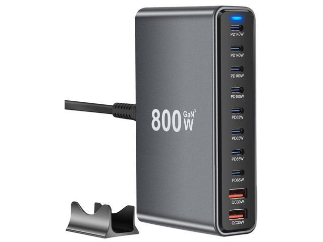 KEHIPI 800W USB C Fast Charger Block, 10 Port USB Charging Station, GaN Pro Dual 140W PD PPS Port for Multiple Devices,Laptop Wall Charger...