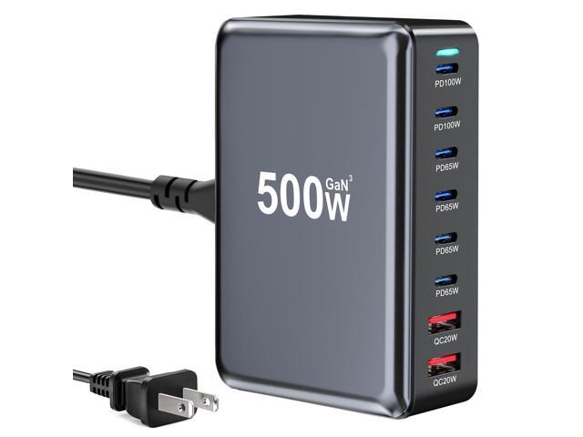 KEHIPI 500W USB C Fast Charger Block, 8 Port USB Charging Station, GaN Pro Double 100W PD PPS Port Fast Charging Station for Multiple...