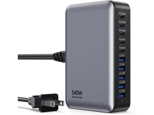 KEHIPI USB C Fast Charger Block, USB Charging Station 540W, PD 100W Laptop Charger, GaN Charging Block, 10 Port Multi Port Charer Hub Compatible...
