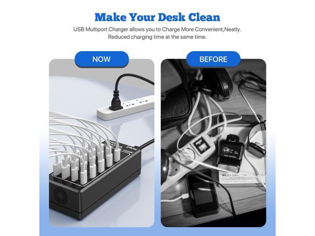 KEHIPI USB C Charging Station, USB Charger Station Block, 24-Port 100W (20A) Charging Block, Charging Station for Multiple Devices USB Wall Charger...