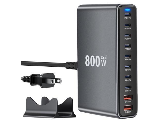 KEHIPI USB C Charger Station 800W GaN USB C Charging Block, 10-Port Fast Charger Hub with Multiple Power Outputs, Compatible with Laptop, MacBook,...