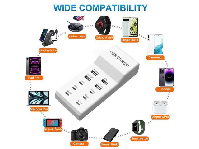 KEHIPI USB C Charging Station, 10 Ports USB C Charger Dock Desktop 100W Multi Port with PD Fast Charger, Compatible with iPhone...