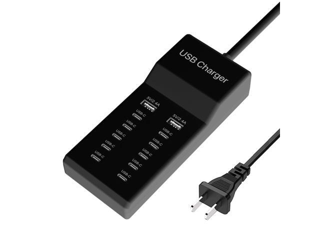 KEHIPI Multiple USB C Charger, 12 Ports USB Charging Station, 60W MultiPort Charger[10 USB-C+2 USB-A], USB Wall Charger,Desktop USB Charger for...