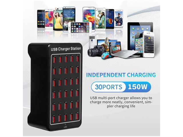 KEHIPI 30 Port USB Charger, 150W/30A USB Smart Charger, 30-in-1 Desktop Charging hub, Multi-Port USB Charging Station for...