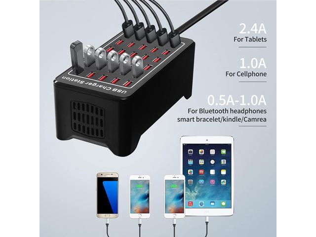 KEHIPI 30 Port USB Charger, 150W/30A USB Smart Charger, 30-in-1 Desktop Charging hub, Multi-Port USB Charging Station for...