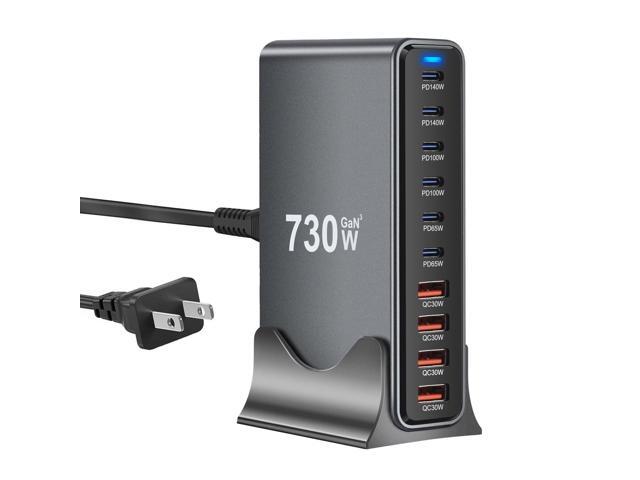 KEHIPI 730W USB C Charger Block, 10 Port Fast USB Charging Station for Multi Devices, GaN Charging Block Double 140W/100W/65W PD PPS Port Laptop...