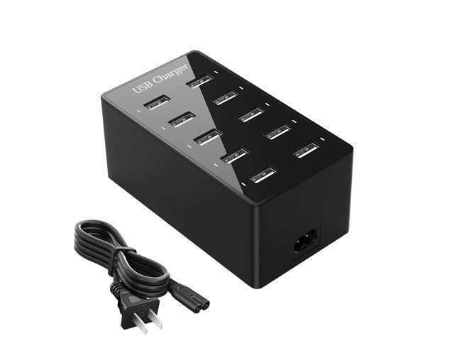 KEHIPI Multiple USB Charger, 10 Port USB Charging Station, Charging Station for Multiple Devices, Charger Block for iPhone 13/14/15/16/Samsung...