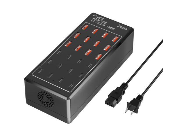 KEHIPI USB Charging Station Block, USB C Charger Station 24-Port 100W(20A), USB A Charger Block, Fast Charger Desktop Station, Multi-Function Smart...